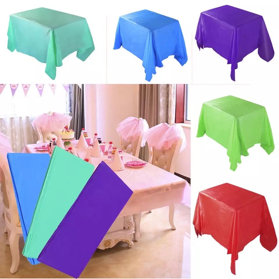 Plastic Disposable Table Cover, Birthday Tablecloth, Waterproof Table Sheets Plastic Disposable Table Cover, Birthday Tablecloth, Waterproof Table Sheets